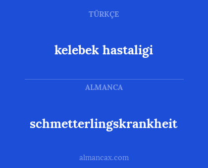 kelebek
hastaligi - schmetterlingskrankheit