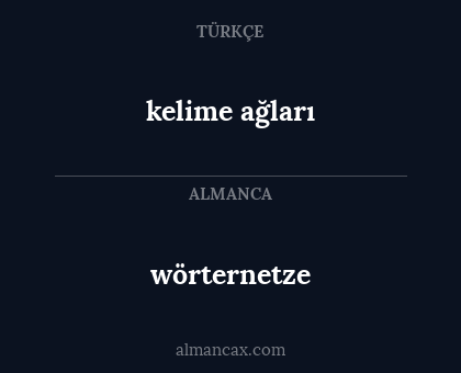 wörternetze - kelime ağları