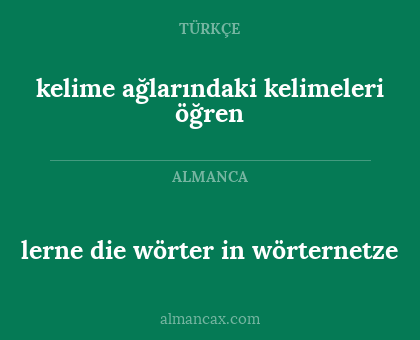 lerne die wörter in wörternetze - kelime ağlarındaki kelimeleri öğren