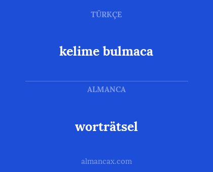 kelime bulmaca - worträtsel