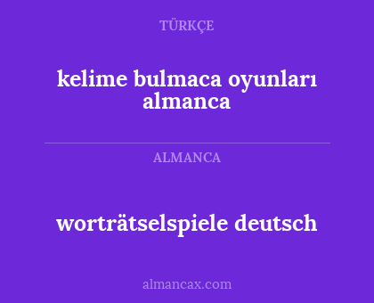 worträtselspiele deutsch - kelime bulmaca oyunları almanca