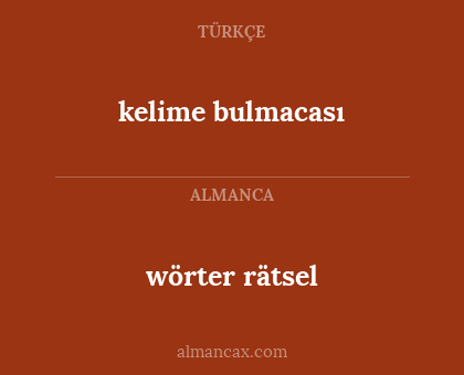 wörter rätsel - kelime bulmacası