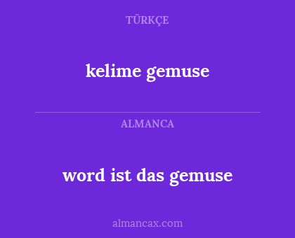 word ist das gemuse - kelime gemuse