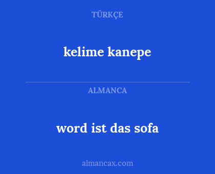 kelime kanepe - word ist das sofa