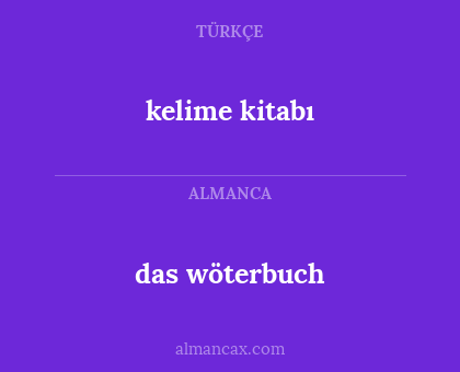 kelime kitabı - das wöterbuch