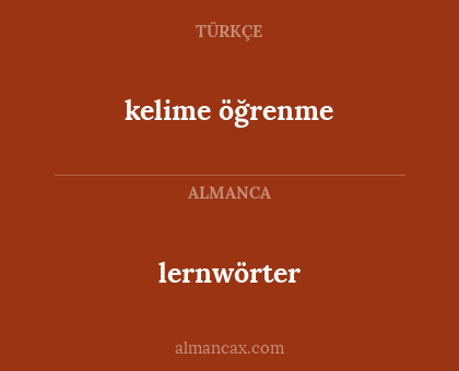 lernwörter - kelime öğrenme