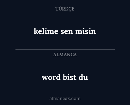 kelime sen misin - word bist du