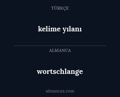wortschlange - kelime yılanı