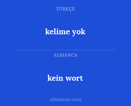 kein wort - kelime yok