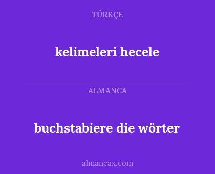 buchstabiere die wörter - kelimeleri hecele