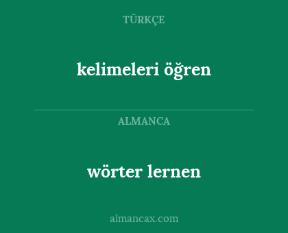 wörter lernen - kelimeleri öğren