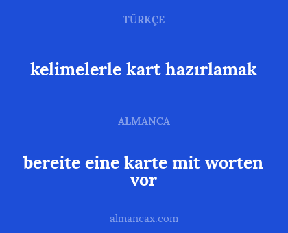 bereite eine karte mit worten vor - kelimelerle kart hazırlamak