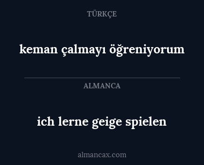 keman çalmayı öğreniyorum - ich lerne geige spielen