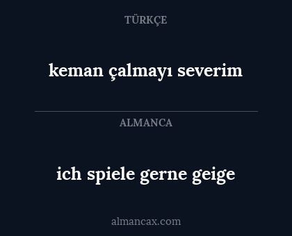 keman çalmayı severim - ich spiele gerne geige