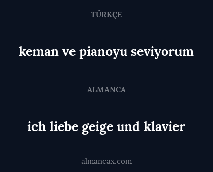 keman ve pianoyu seviyorum - ich liebe geige und klavier