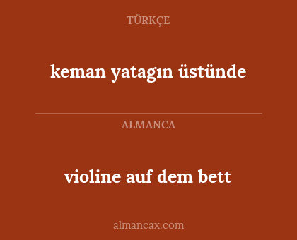 violine auf dem bett - keman yatagın üstünde