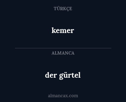 kemer - der gürtel