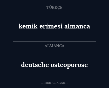 deutsche osteoporose - kemik erimesi almanca