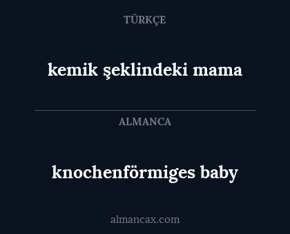 knochenförmiges baby - kemik şeklindeki mama