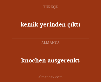 knochen ausgerenkt - kemik yerinden çıktı