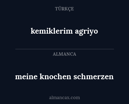 meine knochen schmerzen - kemiklerim agriyo