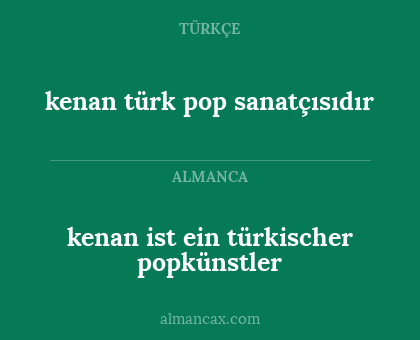 kenan türk pop sanatçısıdır - kenan ist ein türkischer popkünstler