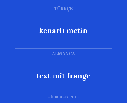 text mit frange - kenarlı metin