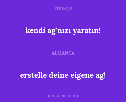 erstelle deine eigene ag! - kendi ag'nızı yaratın!