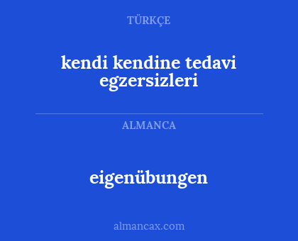 eigenübungen - kendi kendine tedavi egzersizleri