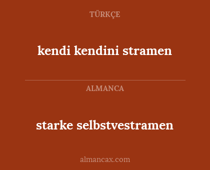 kendi kendini stramen - starke selbstvestramen