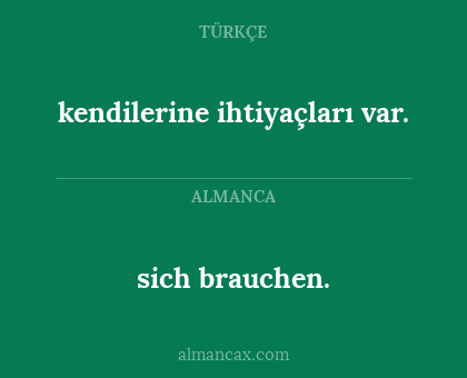 kendilerine ihtiyaçları var. - sich brauchen.