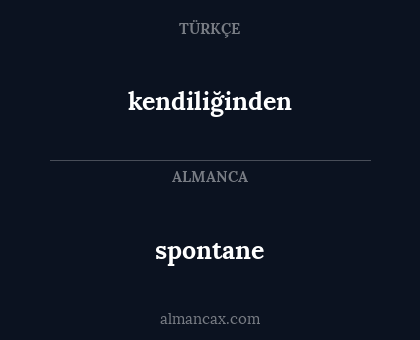 spontane - kendiliğinden