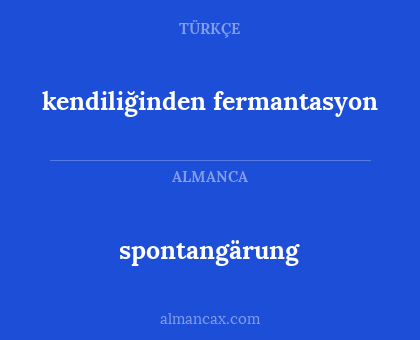spontangärung - kendiliğinden fermantasyon