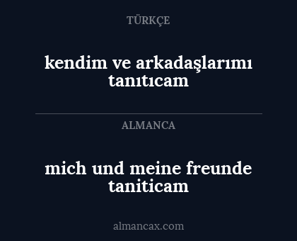 kendim ve arkadaşlarımı tanıtıcam - mich und meine freunde taniticam