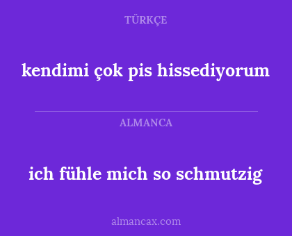ich fühle mich so schmutzig - kendimi çok pis hissediyorum