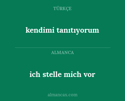 kendimi tanıtıyorum - ich stelle mich vor
