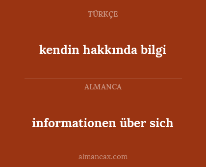 informationen über sich - kendin hakkında bilgi