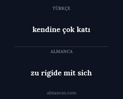 zu rigide mit sich - kendine çok katı