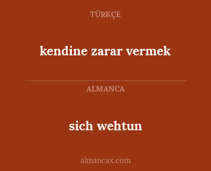 kendine zarar vermek - sich wehtun