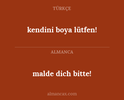 kendini boya lütfen! - malde dich bitte!