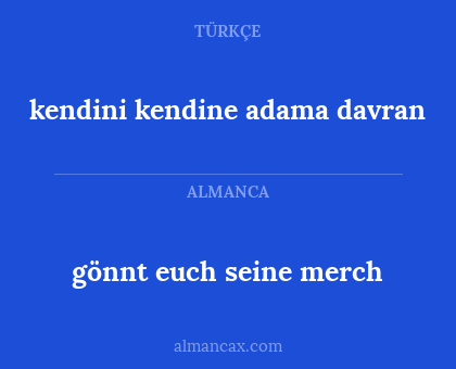 gönnt euch seine merch - kendini kendine adama davran