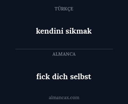 kendini sikmak - fick dich selbst