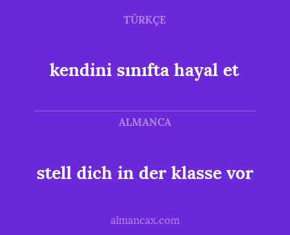 stell dich in der klasse vor - kendini sınıfta hayal et