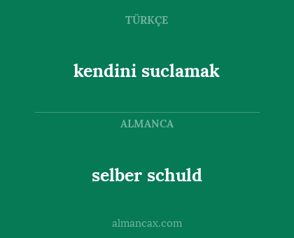 selber schuld - kendini suclamak