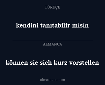kendini tanıtabilir misin - können sie sich kurz vorstellen