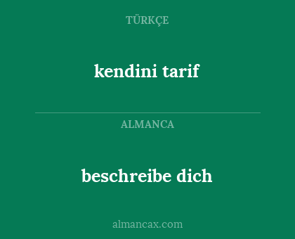 beschreibe dich - kendini tarif