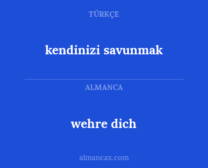 wehre dich - kendinizi savunmak