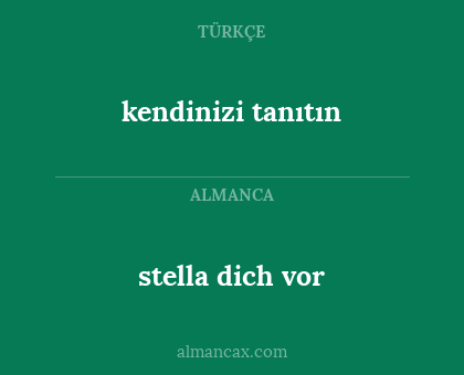 kendinizi tanıtın - stella dich vor