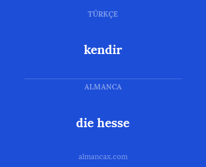 kendir - die hesse