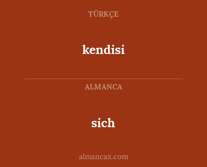sich - kendisi